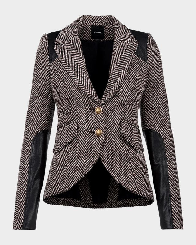 Herringbone Saddle Patch Equestrian Blazer